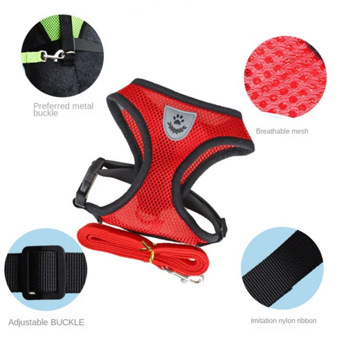 Cat Dog Pet Harness Adjustable Control Vest Dogs Reflective S M L XL