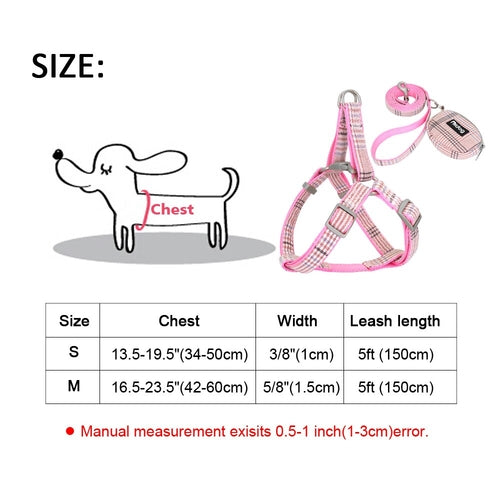 Cute Dog Harness Adjustable Nylon Pet Puppy